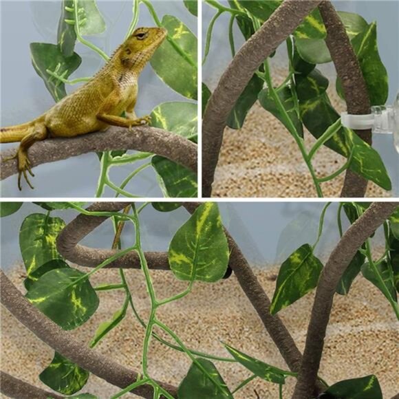 8FT Reptile Vines and Flexible Reptile Leaves with Suction Cups Jungle Climber - Picture 6 of 8